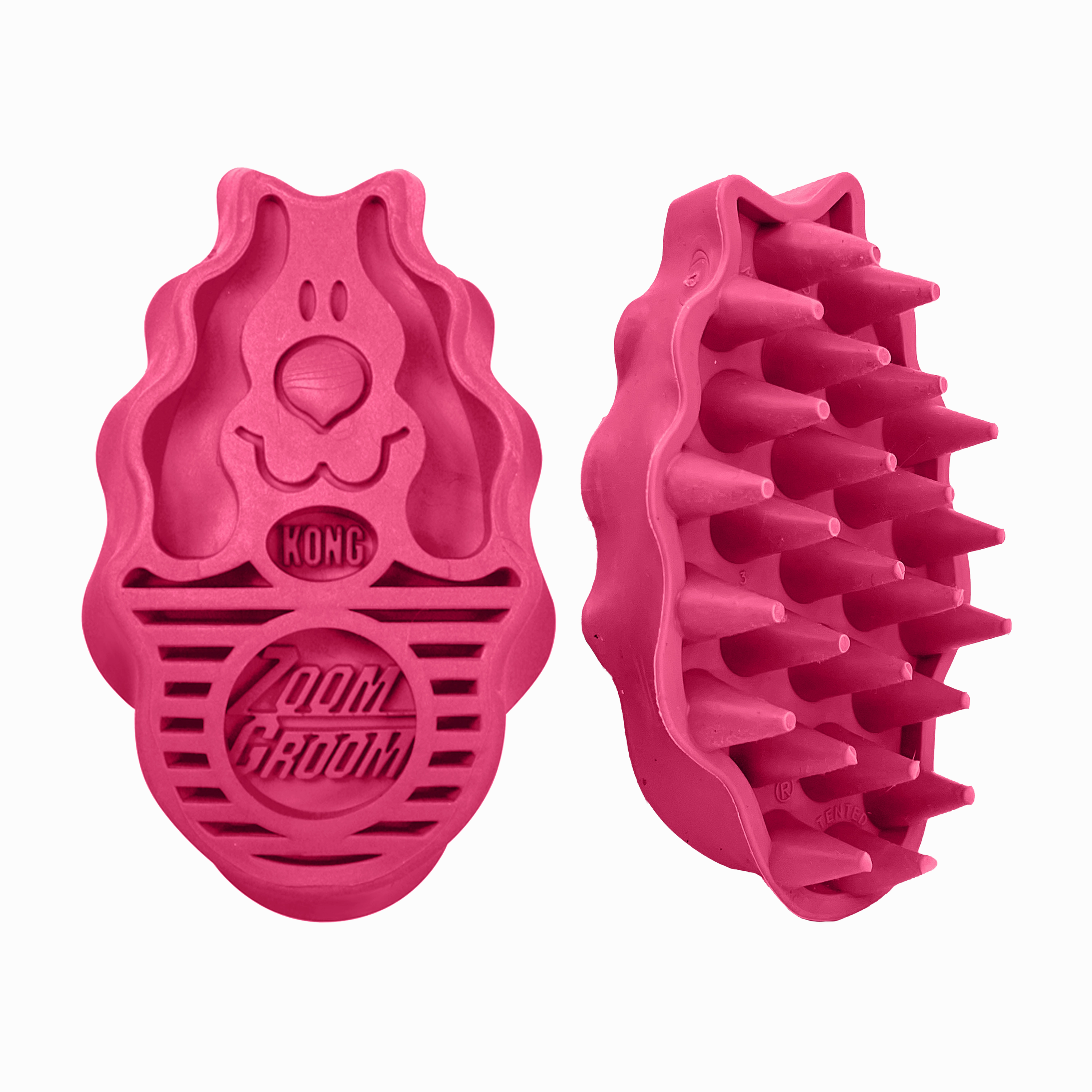 Kong Zoom Groom Raspberry Large 4.75"