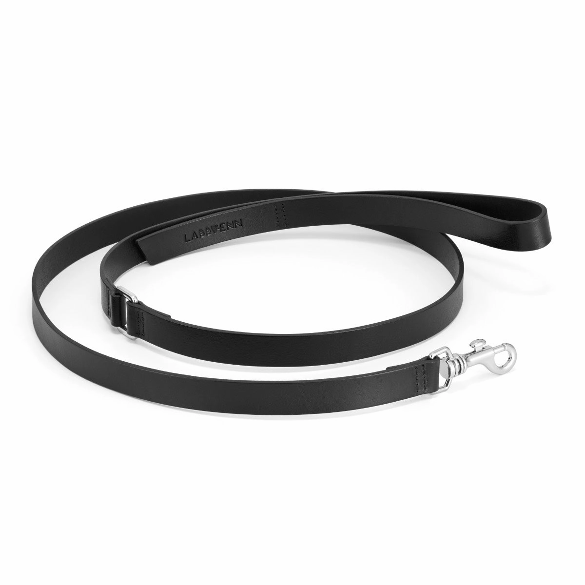 Kullo Natural Italian Black Leather Dog Collar by Labbvenn