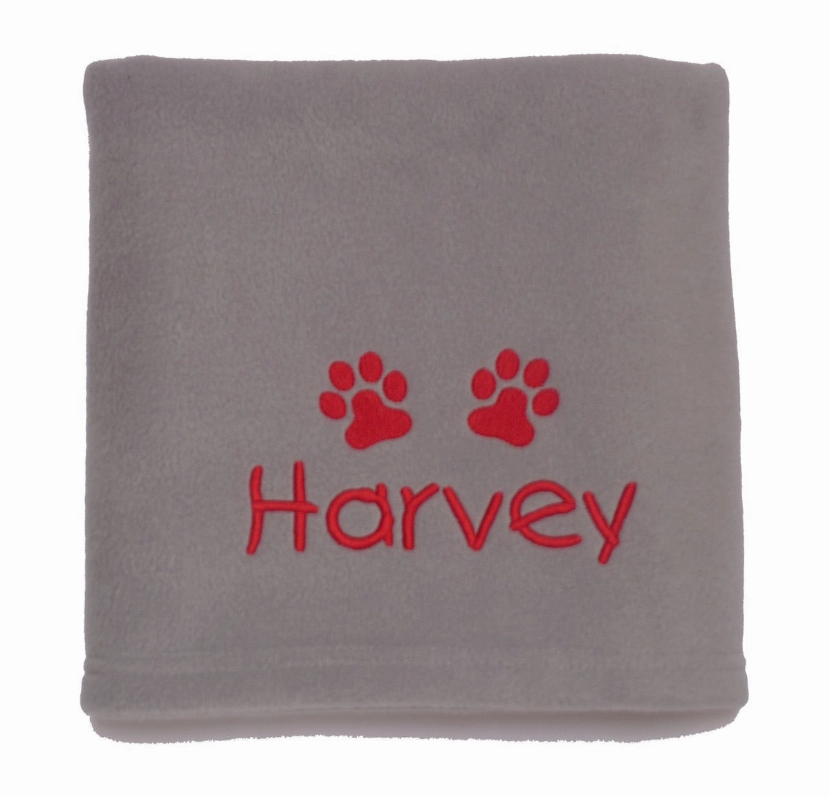 Large Personalised Fleece Pet Blanket Light Grey