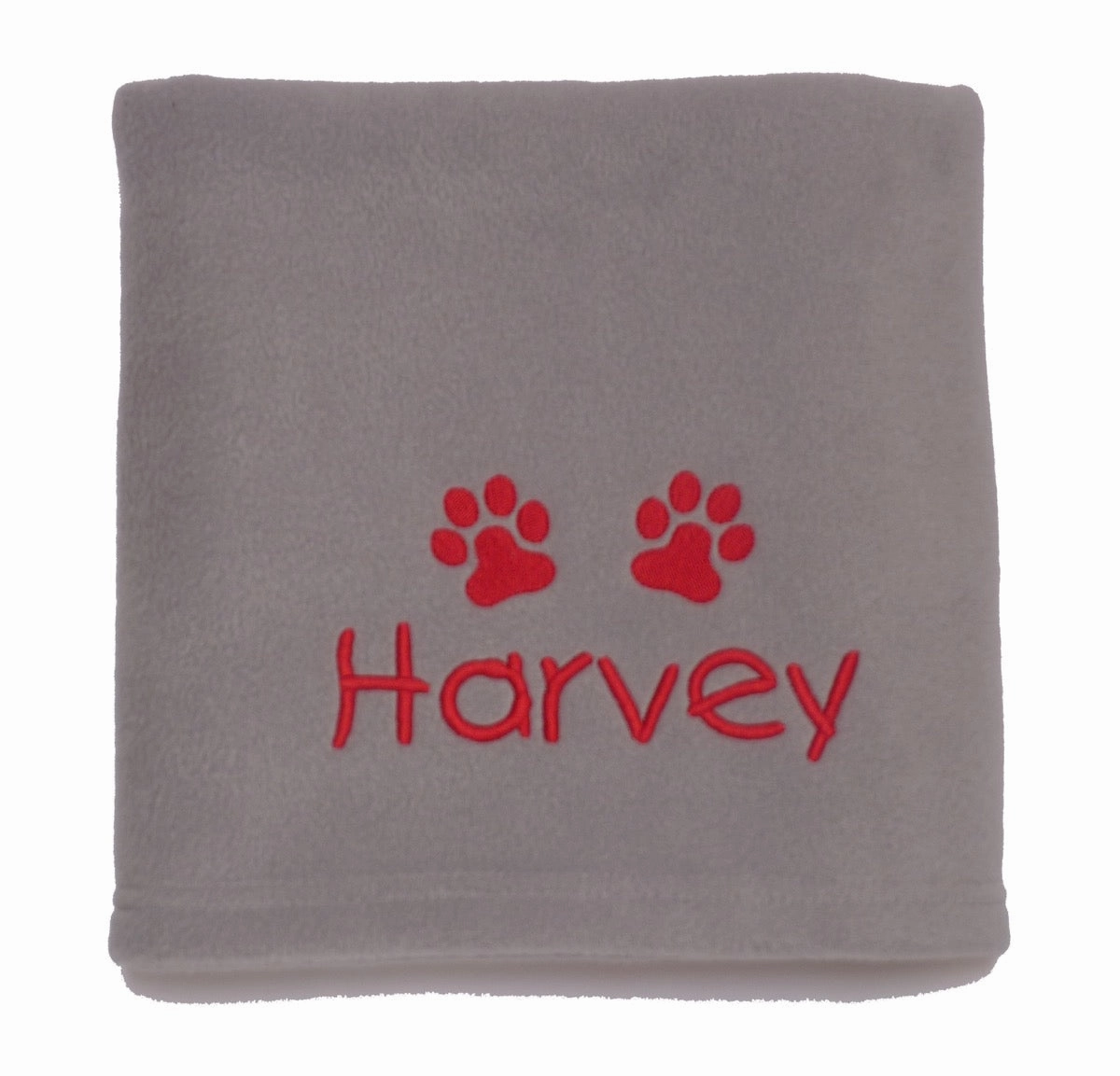 Large Personalised Fleece Pet Blanket Light Grey