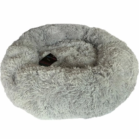Light Blue Grey Relaxation Calming Donut Dog Bed