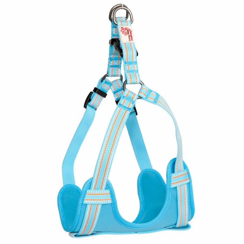Light Blue Padded Reflective Dog Harness - Large
