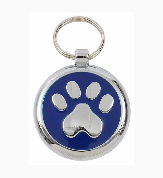 Luxury Blue Paw Print Small 20mm Designer Dog Tag