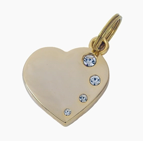 Luxury Gold Heart For You Designer Dog Tag