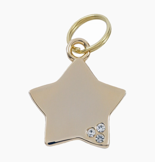 Luxury Gold Star Designer Dog Tag