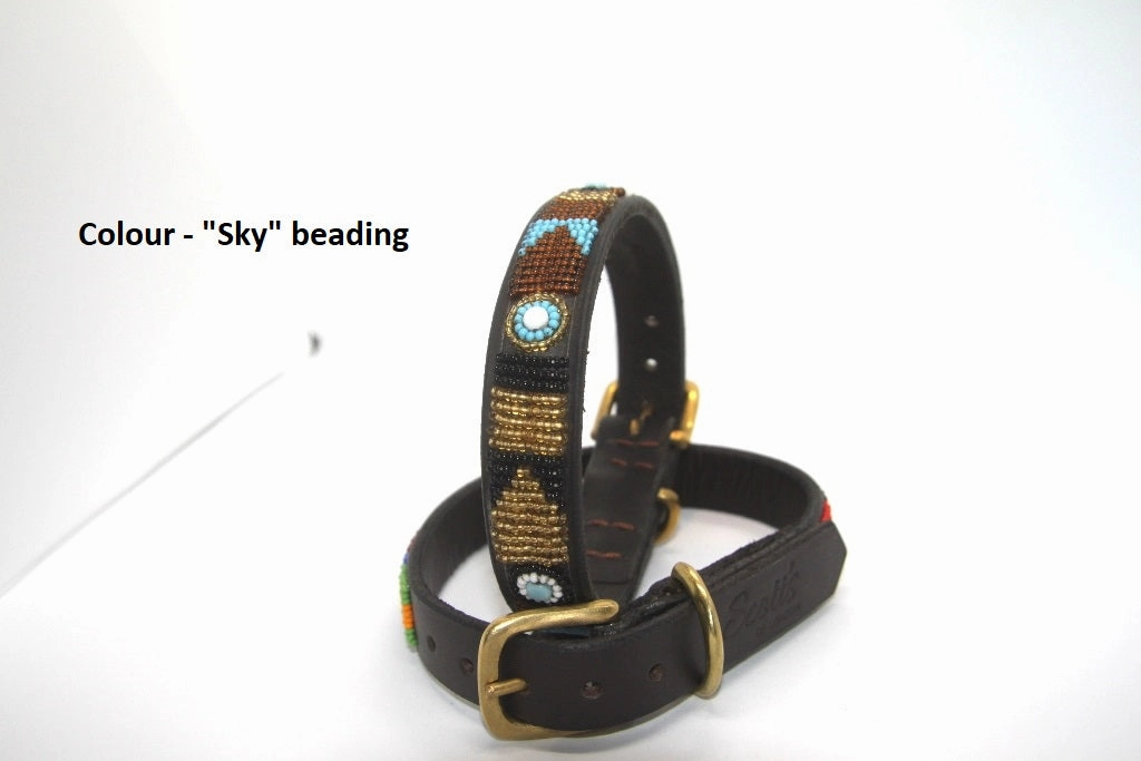 Luxury Leather Beaded Dog Collars