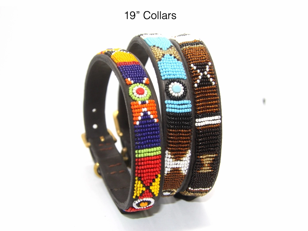 Luxury Leather Beaded Dog Collars
