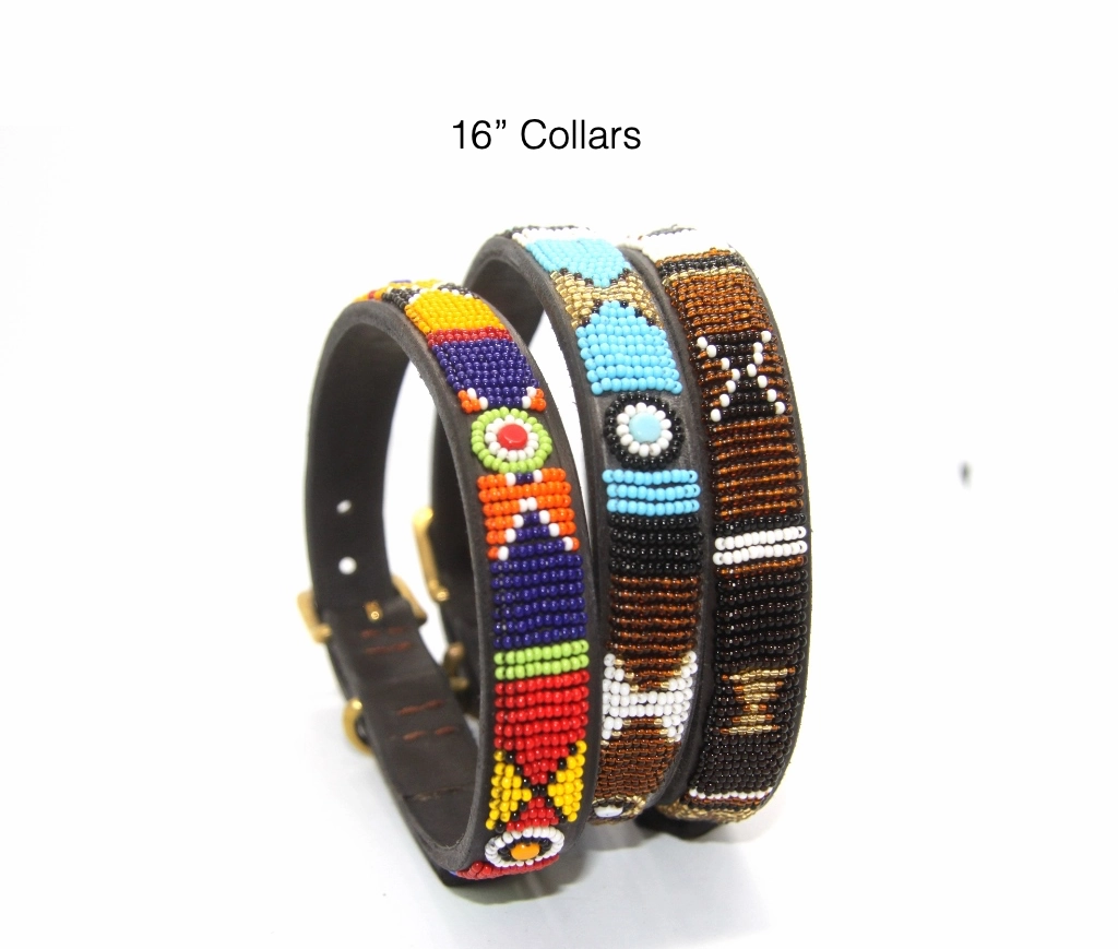 Luxury Leather Beaded Dog Collars
