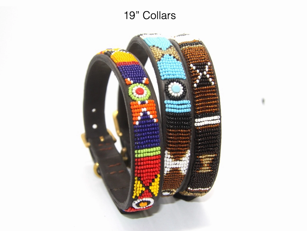 Luxury Leather Beaded Dog Collars