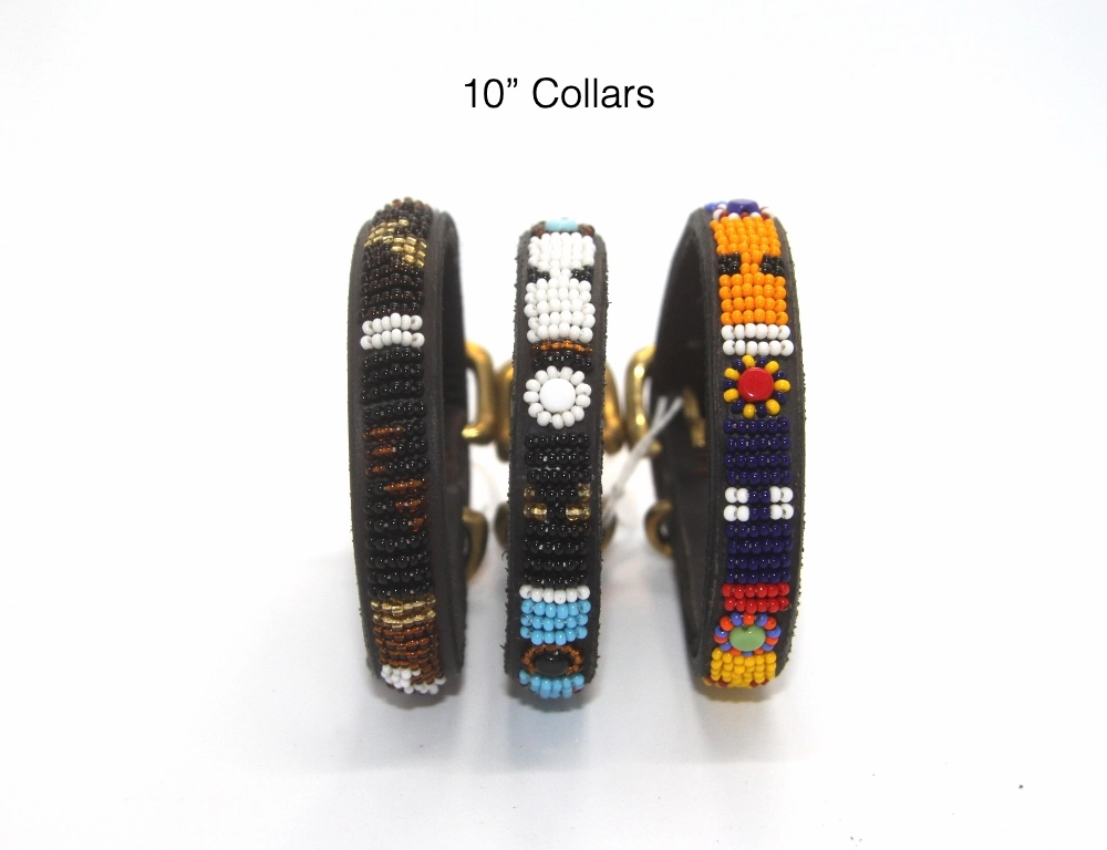 Luxury Leather Beaded Dog Collars