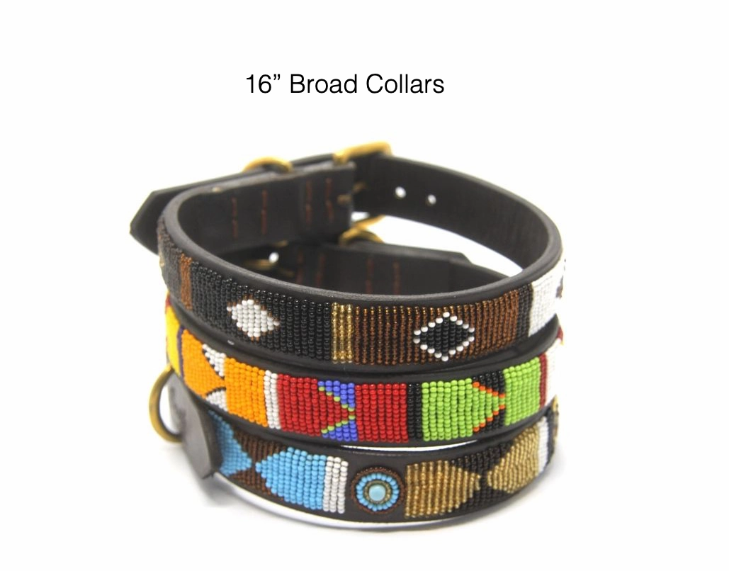 Luxury Leather Beaded Dog Collars