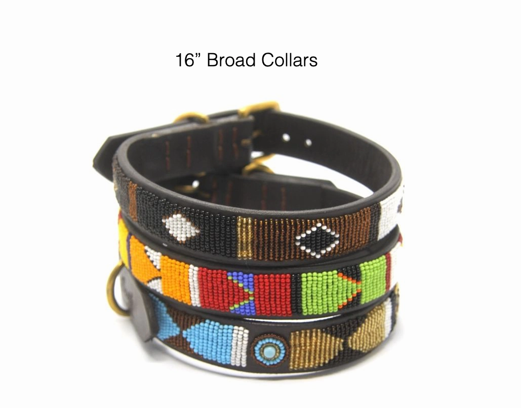 Luxury Leather Beaded Dog Collars