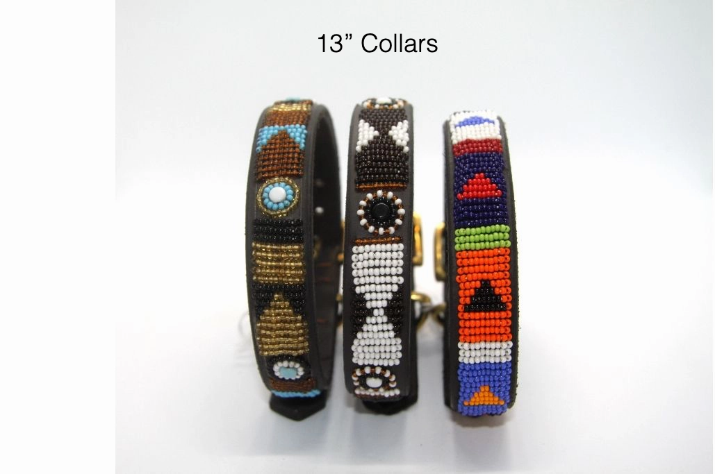 Luxury Leather Beaded Dog Collars