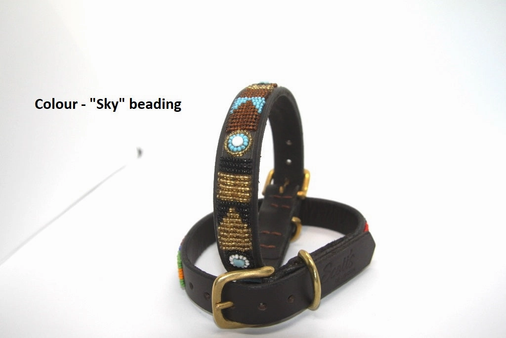 Luxury Leather Beaded Dog Collars