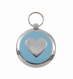 Luxury Light Blue Heart Designer Dog Tag