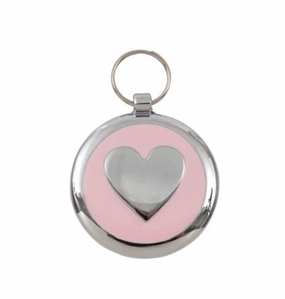 Luxury Light Pink Heart Small 20mm Designer Dog Tag