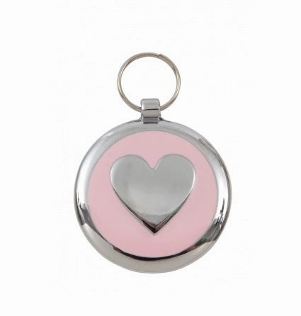 Luxury Light Pink Heart Small 20mm Designer Dog Tag