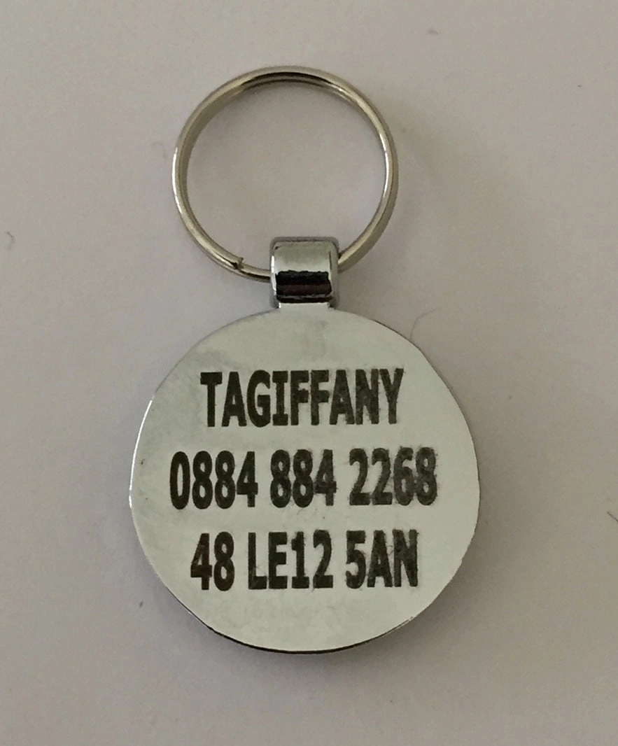 Luxury Orange Paw Print Designer Dog Tag