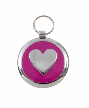 Luxury Pink Heart Small 20mm Designer Dog Tag