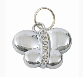 Luxury Silver Butterfly Designer Dog Tag