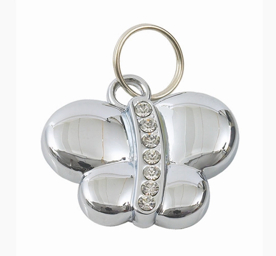 Luxury Silver Butterfly Designer Dog Tag