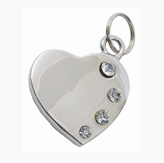 Luxury Silver Heart For You Designer Dog Tag