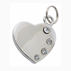 Luxury Silver Heart For You Designer Dog Tag