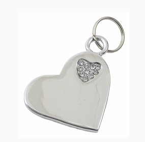 Luxury Silver Heart Forever Designer Dog Tag
