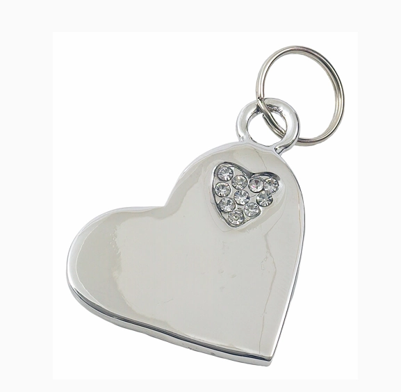 Luxury Silver Heart Forever Designer Dog Tag