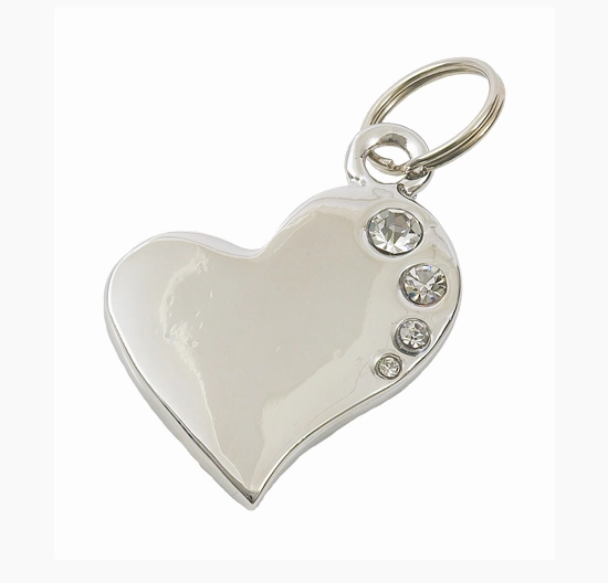 Luxury SIlver Melted Heart Designer Dog Tag