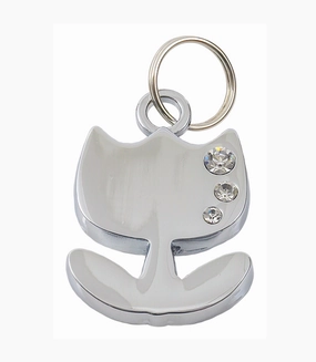 Luxury Silver Tulip Designer Dog Tag