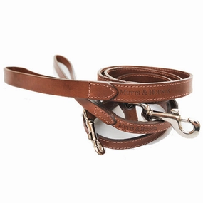 Luxury Tan Leather Slim Dog Lead