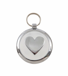 Luxury White Heart Small 20mm Designer Dog Tag