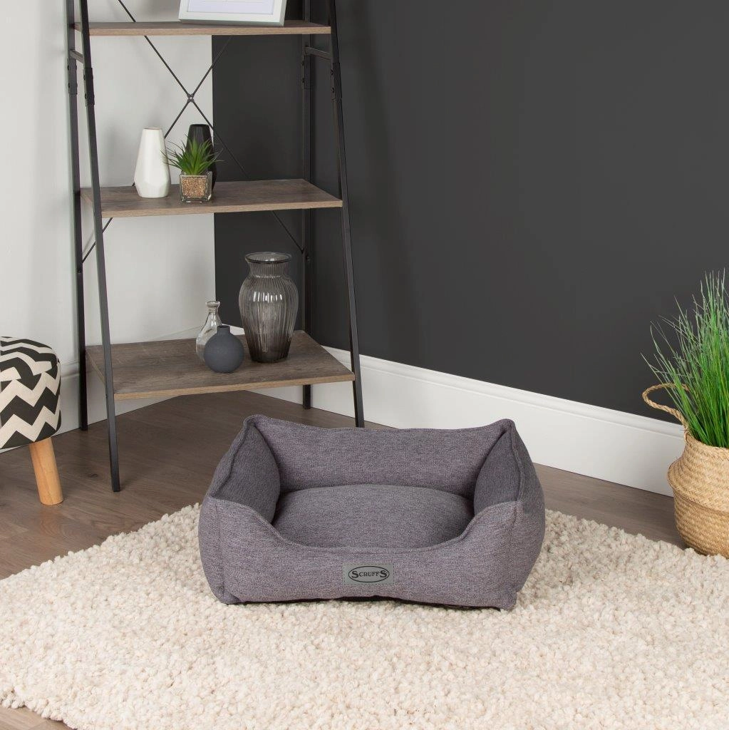 Manhattan Box Dog Bed - Dark Grey