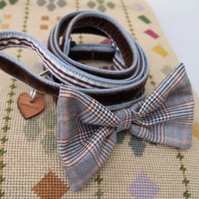 Mini Astaire Bow Tie Puppy Collar and Lead Set