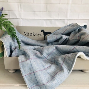 Minkeys Tweed Pippy Blue Tweed Dog Blanket