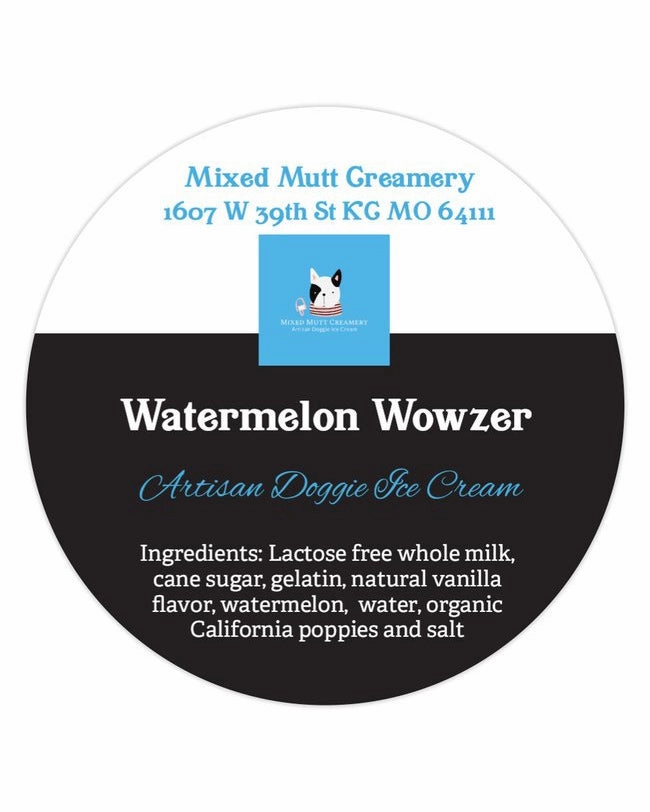 Mixed Mutt Creamery Watermelon Wowzer Artisan Doggie Ice Cream