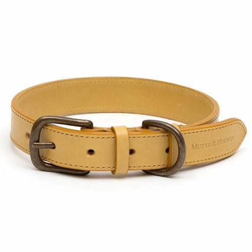 Mustard Full Leather Dog Collar