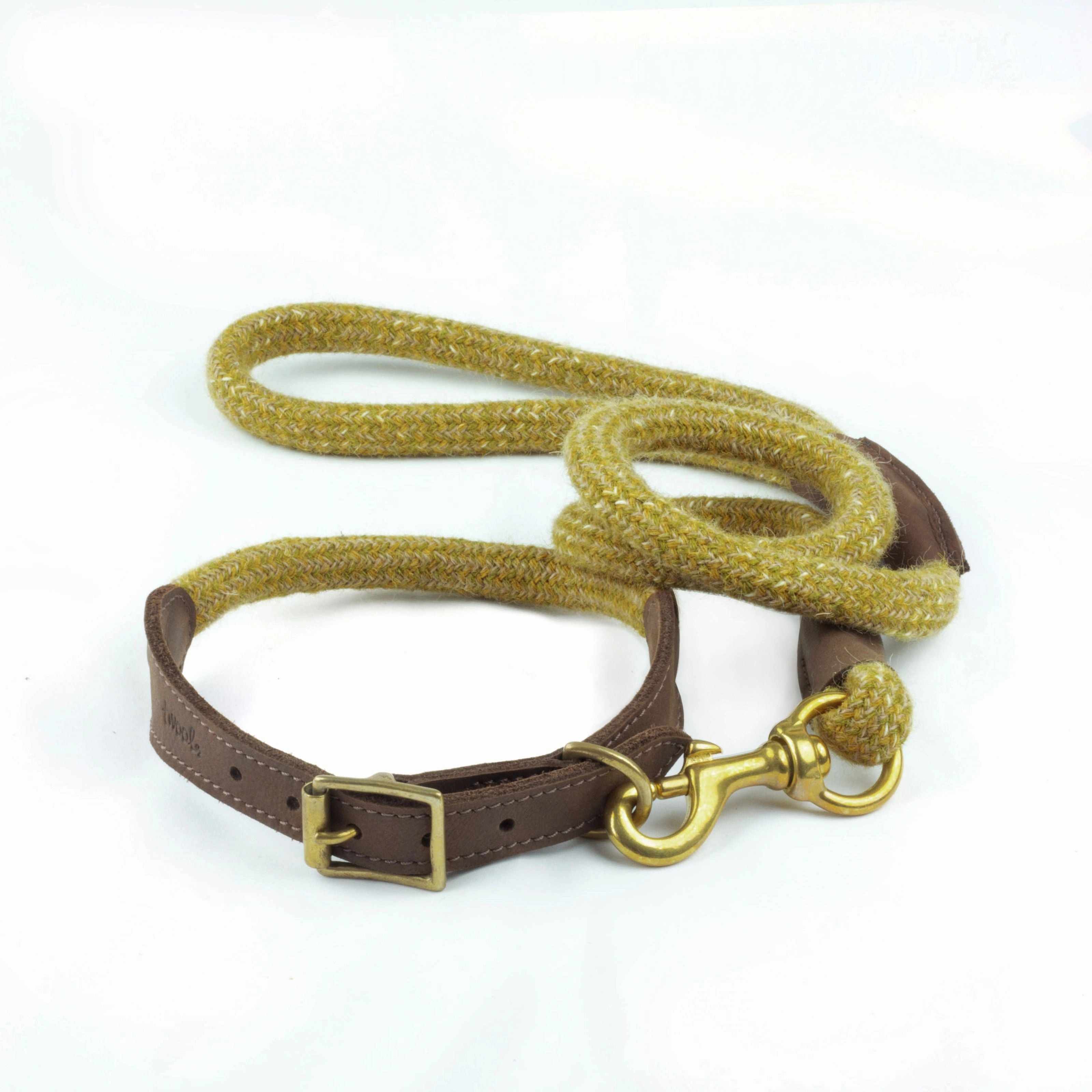 Mustard Tweed 100% British Wool Dog Collar