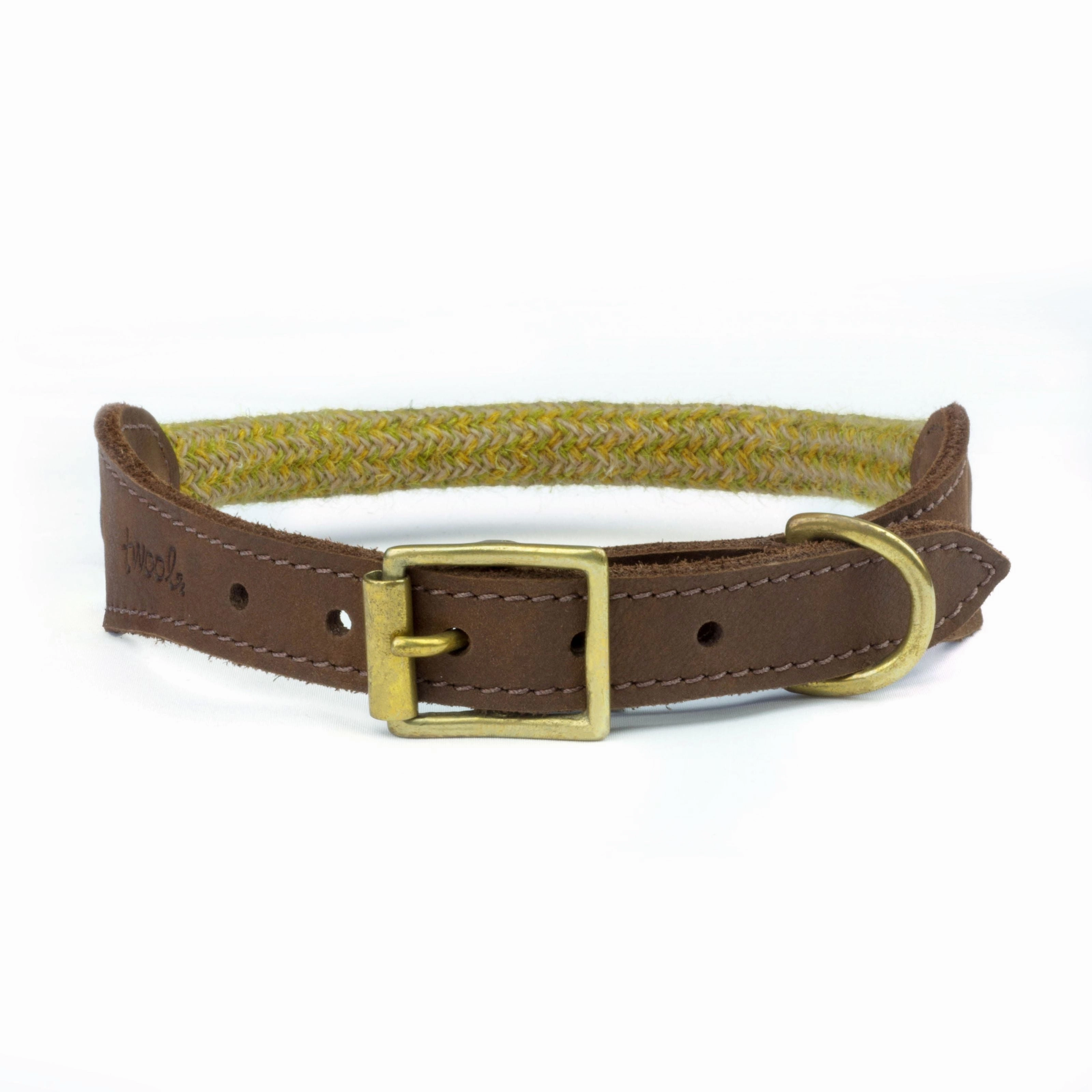 Mustard Tweed 100% British Wool Dog Collar
