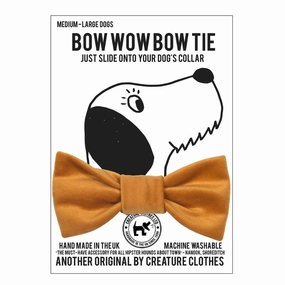 Mustard Velvet Dog Bow Tie