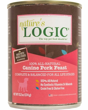 Nature??s Logic Pork Feast Wet Dog Food 13.2 oz