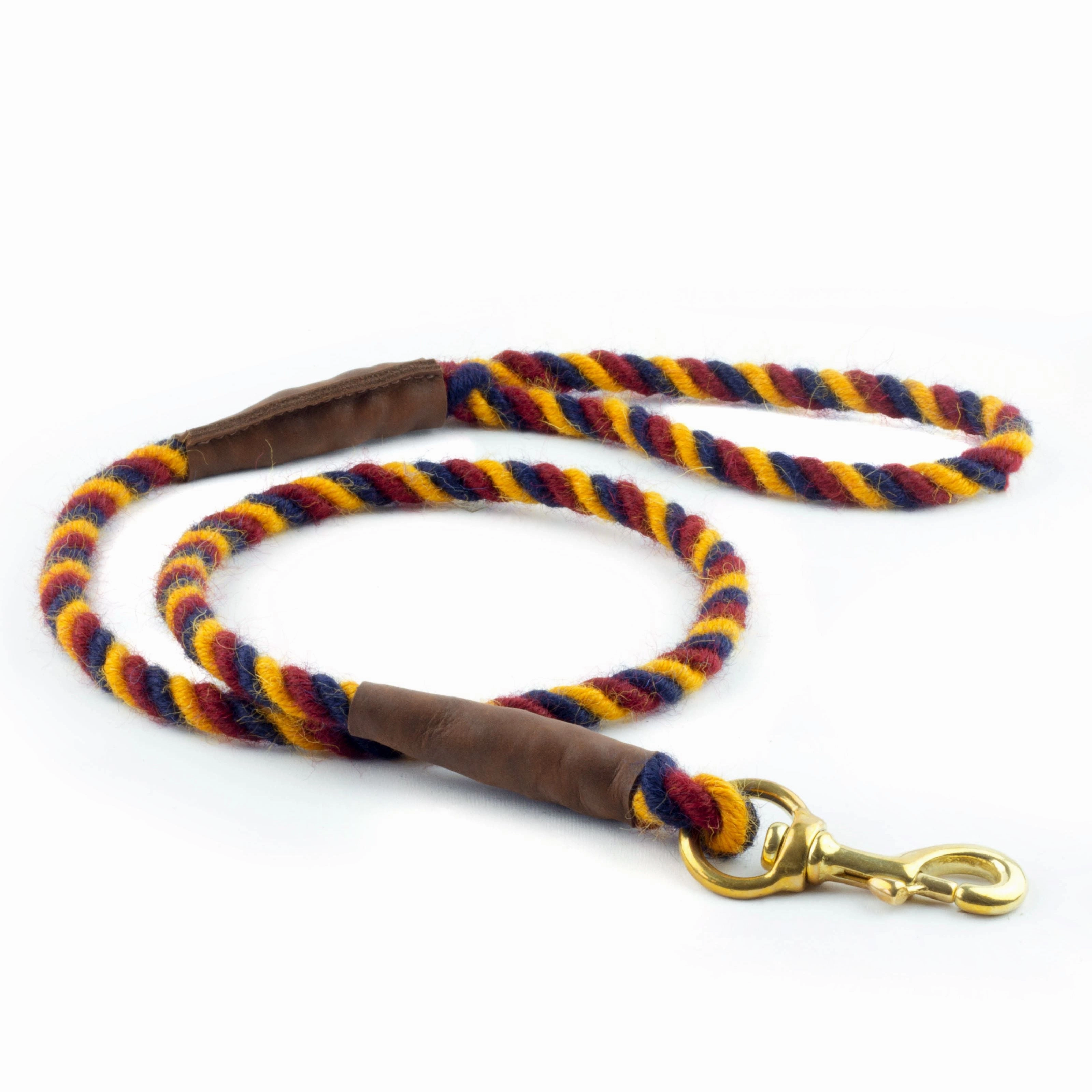 Navy, Burgundy and Yellow 100% British Wool Dog Collar