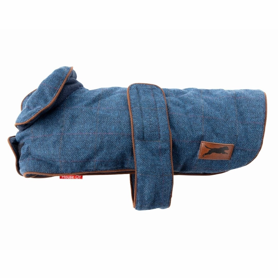 Navy Dark Tweed Dog Coat by House of Paws