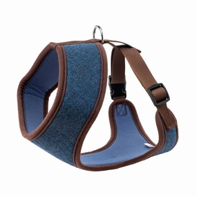 Navy Tweed Memory Foam Dog Harness by House of Paws
