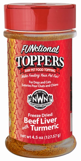 Northwest Naturals FUNctional Freeze-Dried Toppers Beef Liver with Tumeric 4.5oz