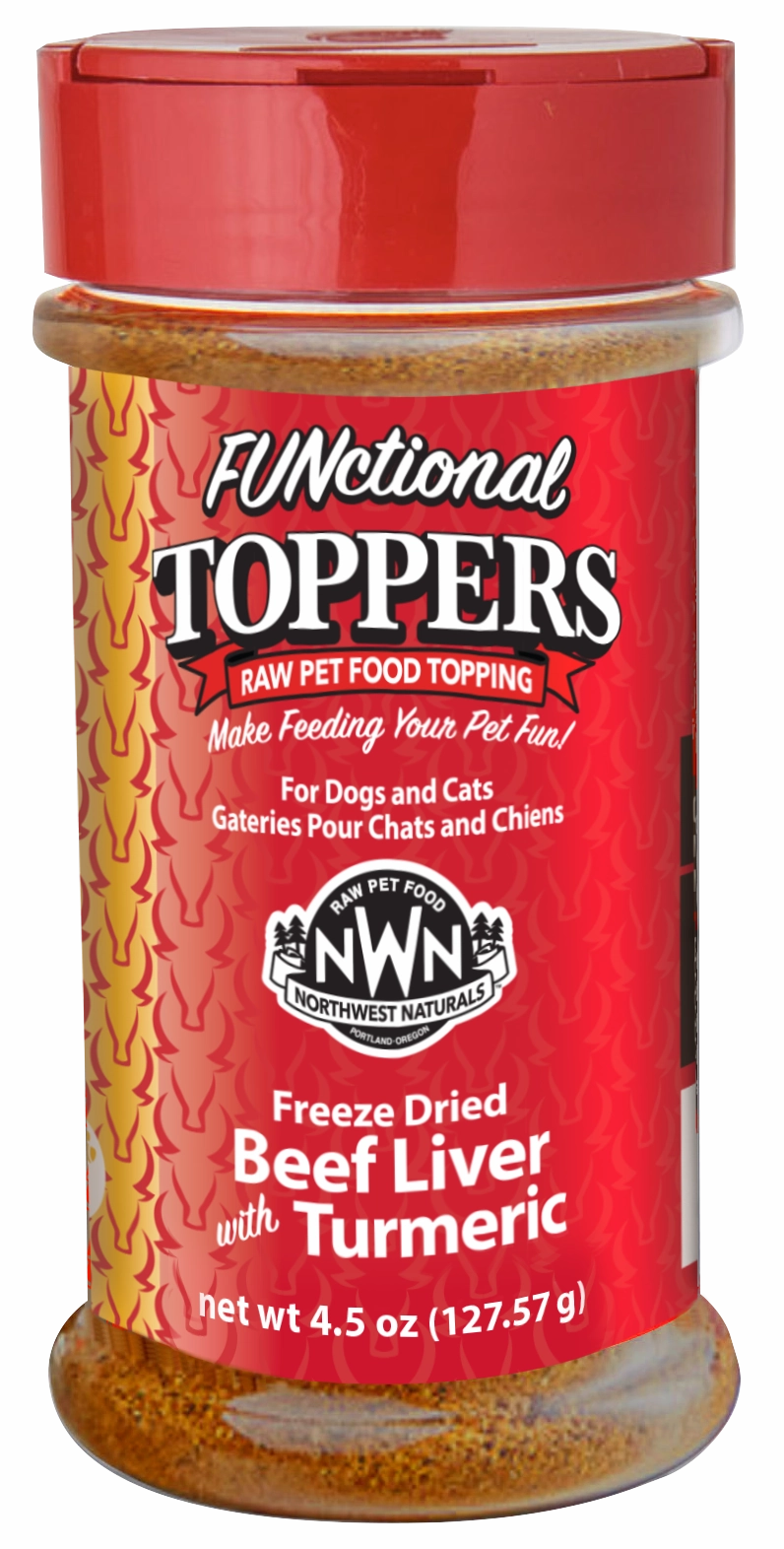 Northwest Naturals FUNctional Freeze-Dried Toppers Beef Liver with Tumeric 4.5oz