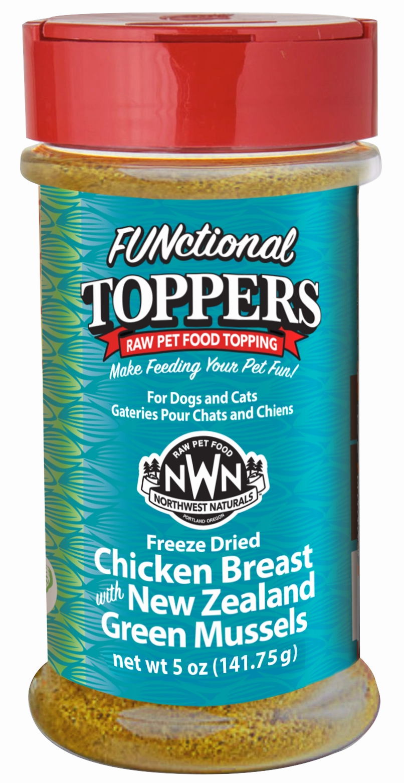 Northwest Naturals FUNctional Freeze-Dried Toppers Chicken Breast & New Zealand Green Mussel 5oz