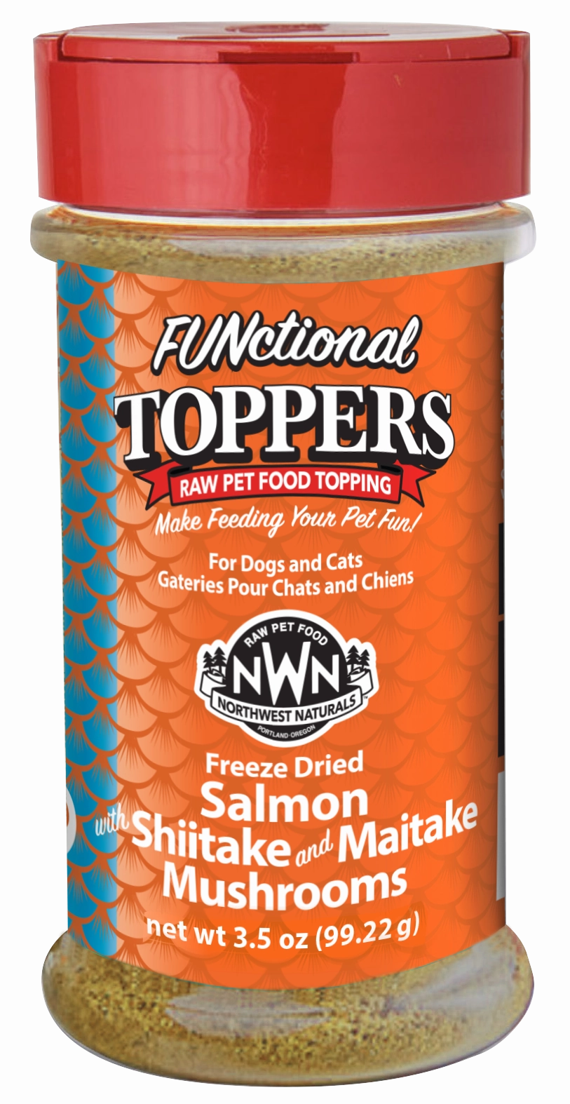Northwest Naturals FUNctional Freeze-Dried Toppers Salmon, Shiitake & Maitake Mushroom 3.5oz