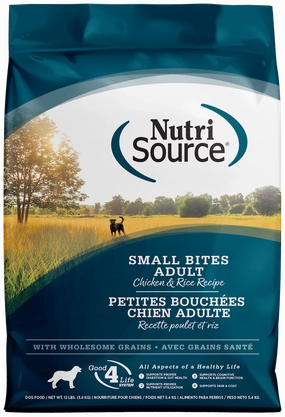 NutriSource Adult Small Bites Chicken & Rice Dry Dog Food 12lb